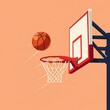 © Maxim Chaploutskiy  - A stylized illustration of a basketball approaching a hoop.