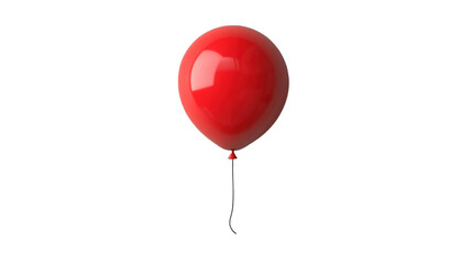 Wall Mural - Single red balloon floating with transparent background