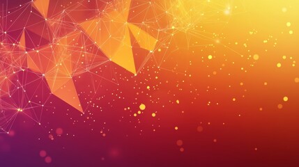Wall Mural - Abstract Geometric Shapes With Glowing Particles And Gradient Colors Perfect For Technology Backgrounds/Digital Presentations/Modern Art.Keywords
