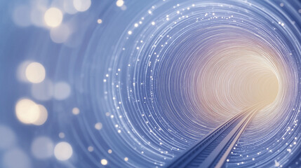 Wall Mural - journey into light: a mesmerizing image of a futuristic tunnel, glowing with ethereal light, creates