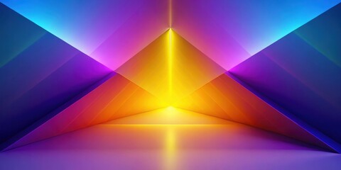Leinwandbilder - Abstract Vibrant Geometric Pyramid Illumination Design with Gradient Colors