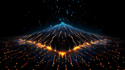 Wall Mural - abstract energy vortex: a mesmerizing digital art piece depicting a vibrant energy vortex, radiating