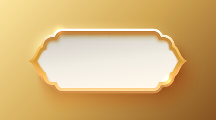 Wall Mural - Golden frame label, event bar button, gold signboard. Vector illustration