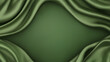 © Kingdola - Olive Green Silk Drape: Luxurious olive green silk fabric gracefully drapes, creating an elegant and sophisticated frame with a subtly textured background.  The deep.