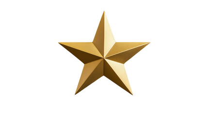 Wall Mural - golden five-pointed star shining on transparent background