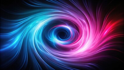 Poster - Abstract Swirling Vortex of Vibrant Hues and Energetic Light Streams
