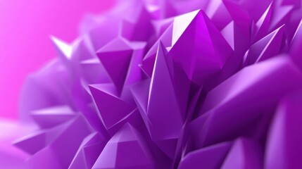 Wall Mural - Luminous Purple Crystallization, Abstract Geometric Low Poly Design