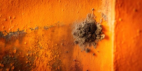 Poster - Close-up Texture of Orange Surface with Dark Accretions