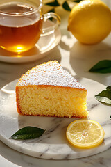 Wall Mural -  honey lemon tea cake on marble