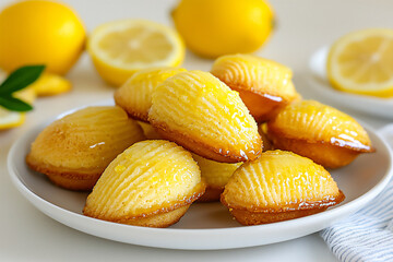 Sticker -  lemon madeleines close-up