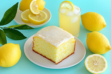 Wall Mural -  lemon pound cake with lemonade