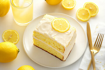 Wall Mural -  lemon pound cake with lemonade