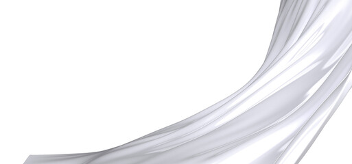 Leinwandbilder - A close-up shot of a white fabric with a smooth and soft texture,  creating a subtle wave pattern.