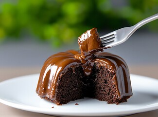 Wall Mural - lifting chocolate bundt cake