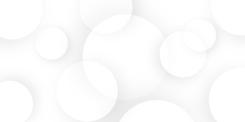 Leinwandbilder - Abstract background with circle white abstract geometric background with soft light white paper circles in design .Gray abstract. Modern design background for report and project presentation template.