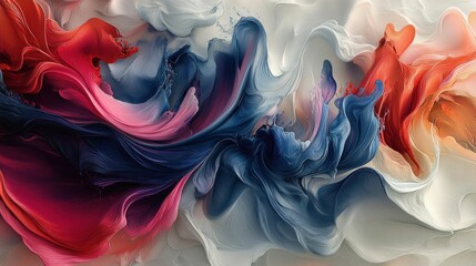 Wall Mural - Abstract swirling paint vibrant hues dynamic energy