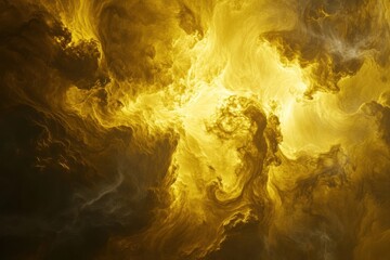 Aufkleber - Swirling yellow and gray clouds create an ethereal atmosphere in the dense skies of Venus illuminated by glowing sunlight. Generative AI