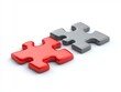© ANZ studio - Red and grey puzzle pieces connecting on white background