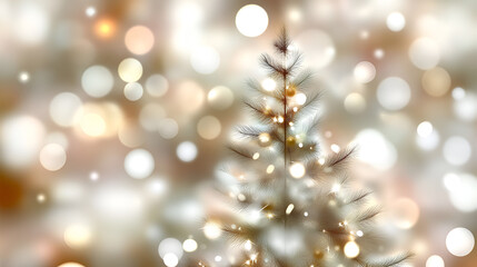 Wall Mural - winter wonderland sparkle: a softly blurred image of a christmas tree adorned with twinkling lights,