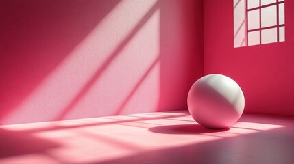 Wall Mural - Pink room sphere sunlight display