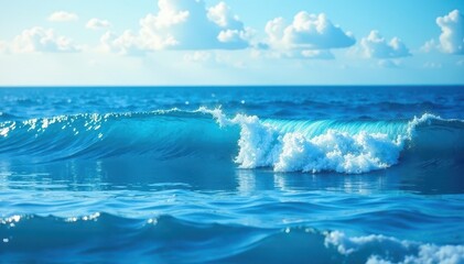 Wall Mural - serene ocean, cool whitecaps cresting deep blue water , whitecaps, color