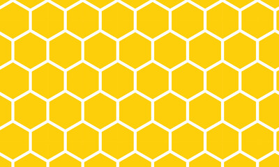 Poster - abstract yellow honeycomb pattern can be used background.