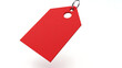© melty - A red tag with a hole in the middle