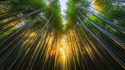 Sticker - Sunlit Bamboo Forest Pathway