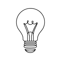 Wall Mural - Light bulb continuous one line drawing. Lightbulb in simple linear style. Idea, brainstorm concept. Vector illustration.