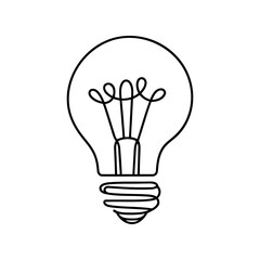 Wall Mural - Light bulb continuous one line drawing. Lightbulb in simple linear style. Idea, brainstorm concept. Vector illustration.