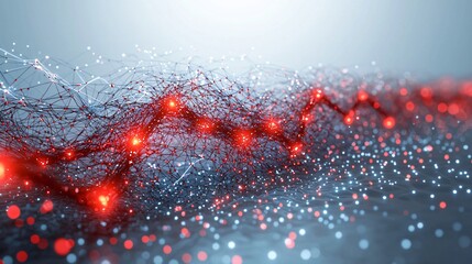Abstract network connection, data flow, technology background, digital landscape