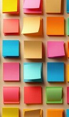 Wall Mural - Colorful sticky notes. AI.