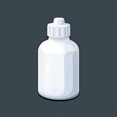 Wall Mural - An chunky image of a white bottle with a matte finish. The background is a dark gray color, adding depth and contrast.