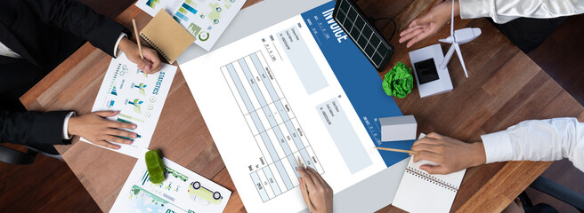 Wall Mural - invoice on computer screen from accounting application. computer program for financial and budget of