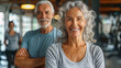 © aekkorn - senior woman man exercise gym fitness couple sport healthy elderly health training active happy portrait old fit mature female adult workout body vitality