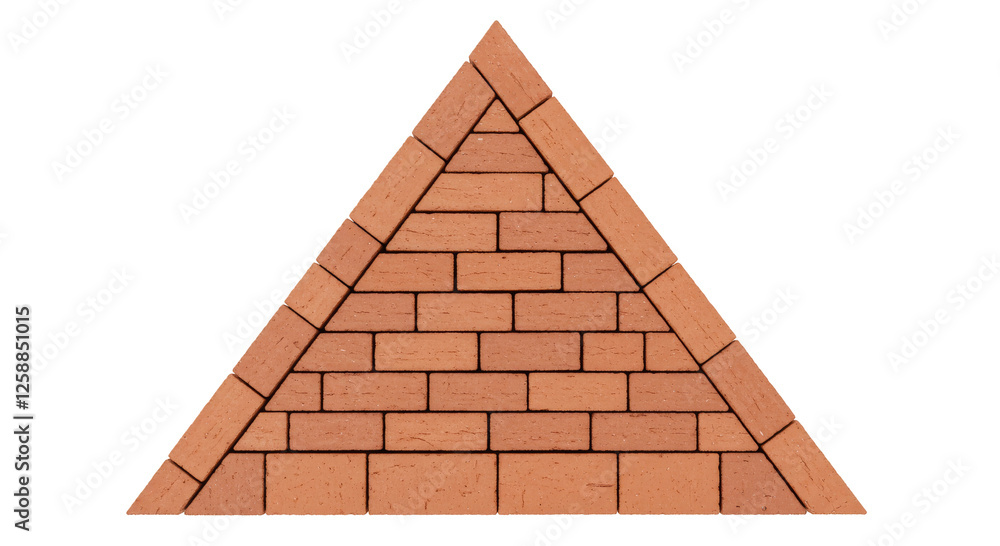 Triangular Brick Design Triangle Made of wall bricks isolated on transparent background ...