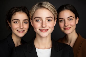 Canvas Print - three young women in business attire