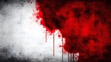 Abstract Red Blood Splatter on Grunge Canvas Texture
