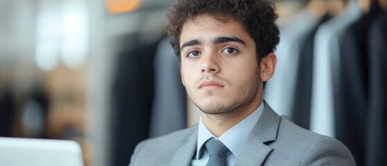 Canvas Print - young man in suit looking at camera