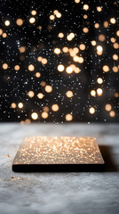 Wall Mural - Glowing constellation map on flat surface with twinkling stars in night sky