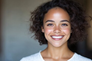 Wall Mural - Portrait of a young woman smiling