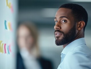 Canvas Print - Black Man in Business Meeting