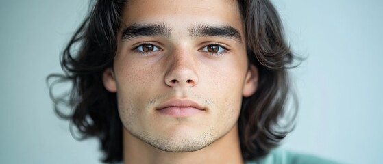 Wall Mural - portrait of a young man with brown hair