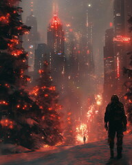 Wall Mural - festive landscape Urban Sci-Fi Yandere --chaos 5 -_002