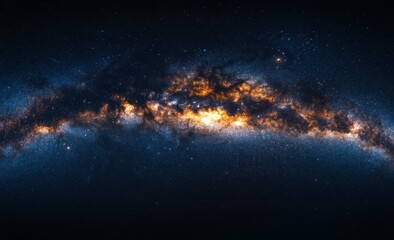 Wall Mural - milky way galaxy panorama, night sky, stars, cosmic dust, space background, astronomy, science ficti