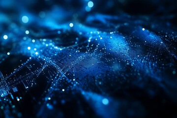 blue digital wave data flow, network, abstract background, tech concept