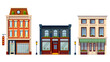 © ThomasStockArt - Charming diverse shop facades element set
