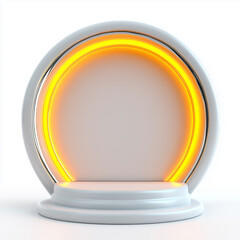 3D chrome VPN tunnel portal design isolated on white background creating a futuristic digital environment