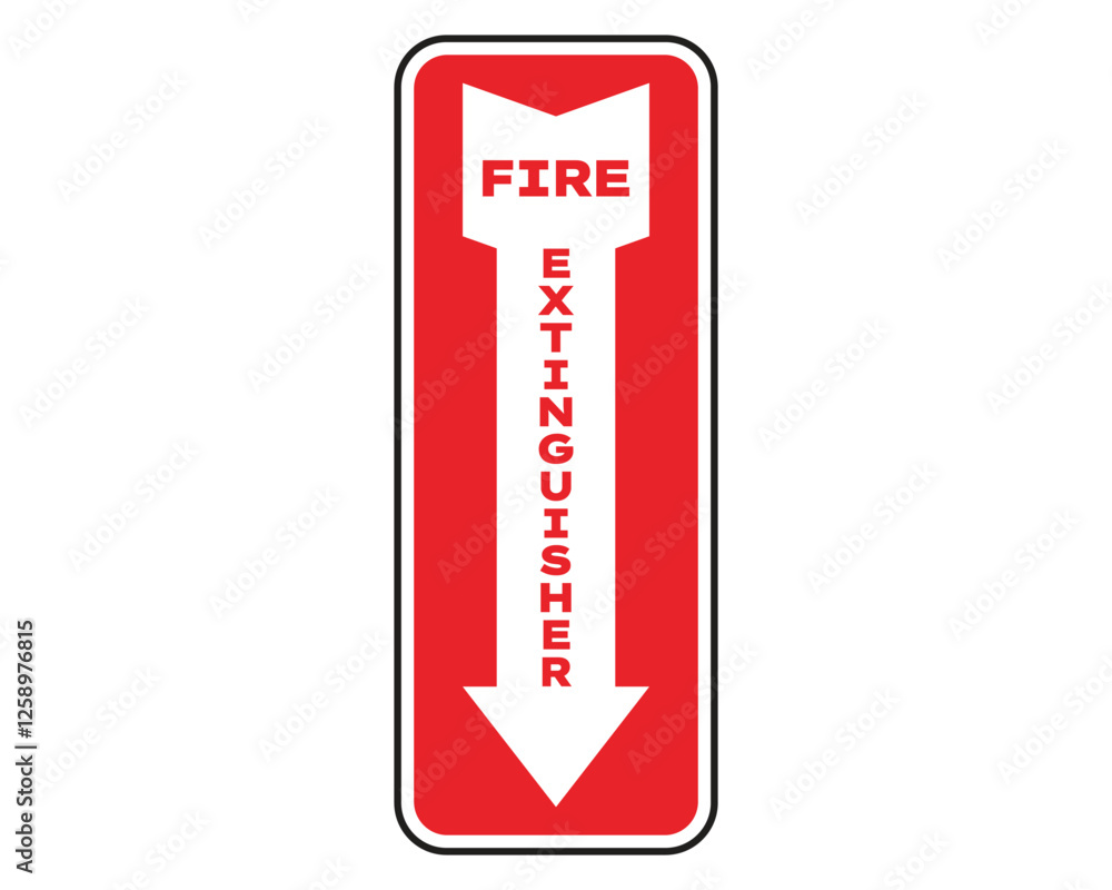 Fire Emergency Direction Arrow Sign Vector. Red arrow sign for fire ...