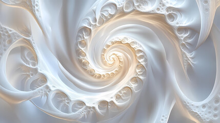 Wall Mural - abstract spiral creamy white design